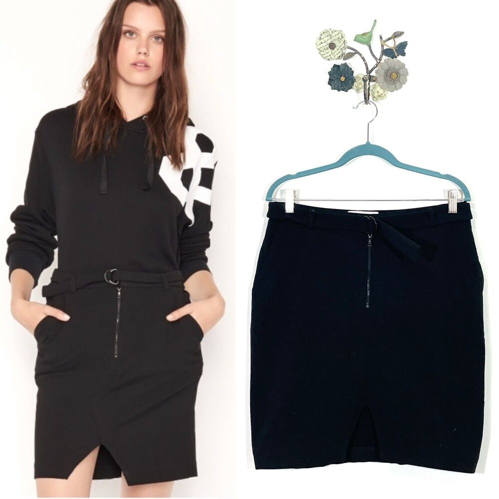 Ba&sh Jupe Balsam Pencil Skirt Size 3 US 10 Black Front Zip